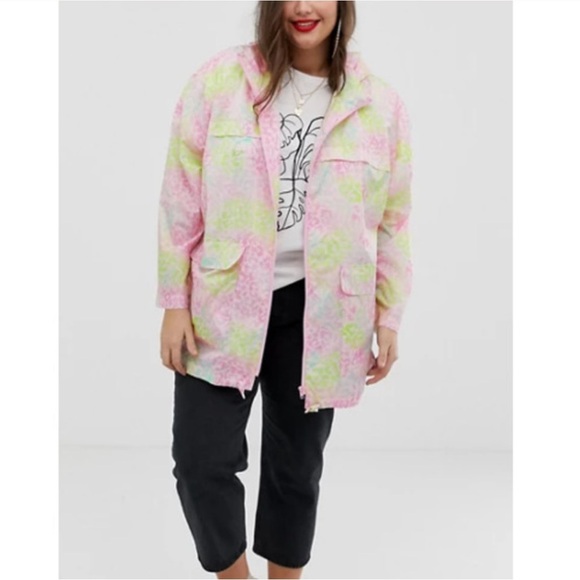 ASOS Jackets & Blazers - ASOS Pink and Green Animal Print Utility Jacket. Size 4